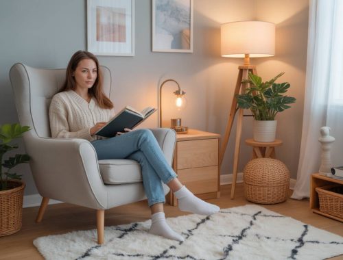 10 astuces pour créer un coin lecture cocooning à la maison : confort, lumière et déco apaisante