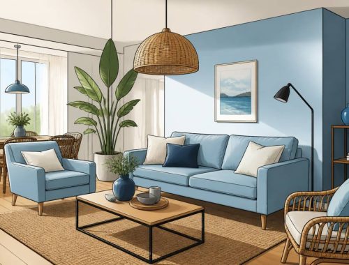 Bleu celeste : idées déco et associations tendance