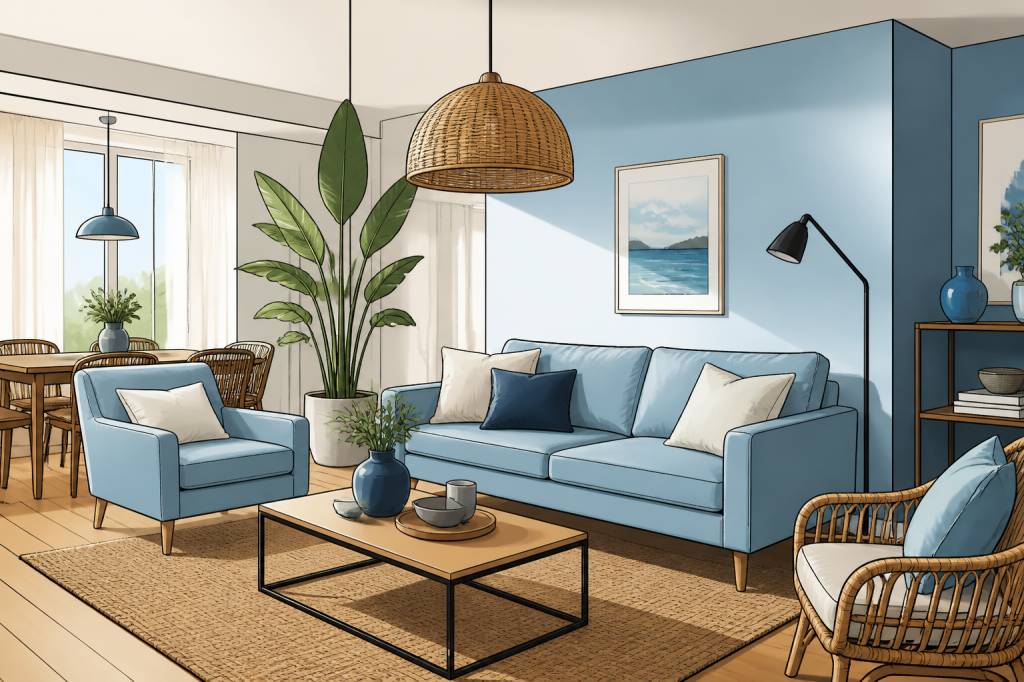 Bleu celeste : idées déco et associations tendance