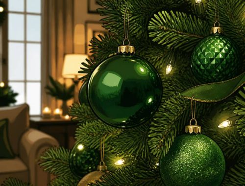 Boule noel verte pour décorer votre sapin avec élégance