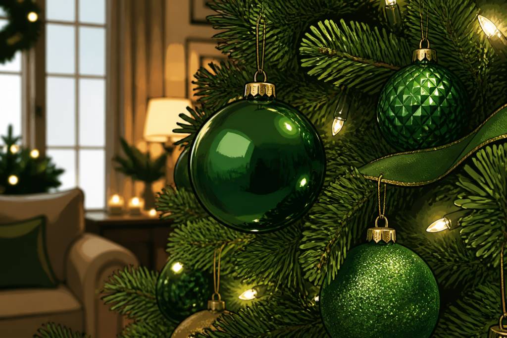 Boule noel verte pour décorer votre sapin avec élégance