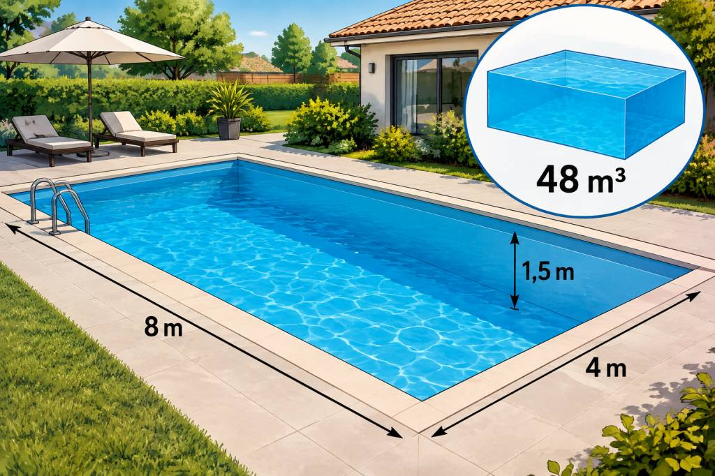 Piscine 8x4 m quel volume d’eau prévoir ?