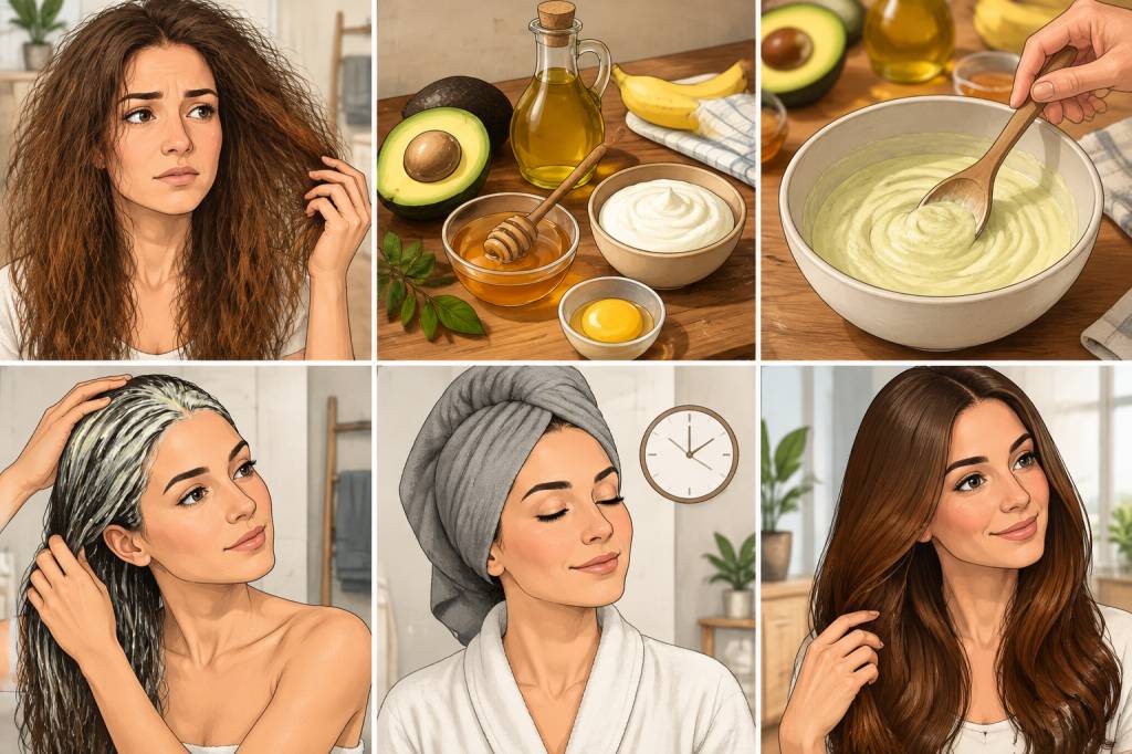 Masque maison cheveux secs : recettes naturelles pour nourrir et réparer vos cheveux